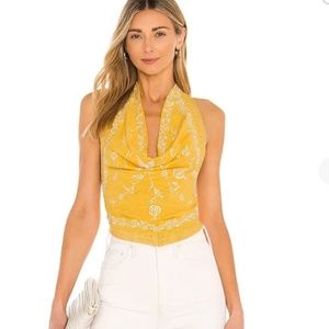 Free People Hows It Going Halter Top In Yellow, S